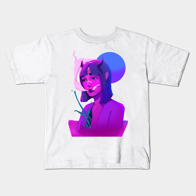 Devil Girl Kids T-Shirt by draneses